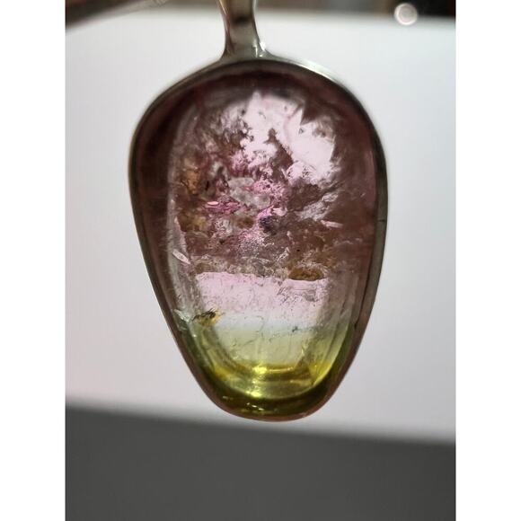 NEW Watermelon tourmaline sterling silver pendant 1.12 grams - Picture 7 of 10